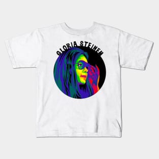 Gloria Steinem Rainbow Portrait Kids T-Shirt